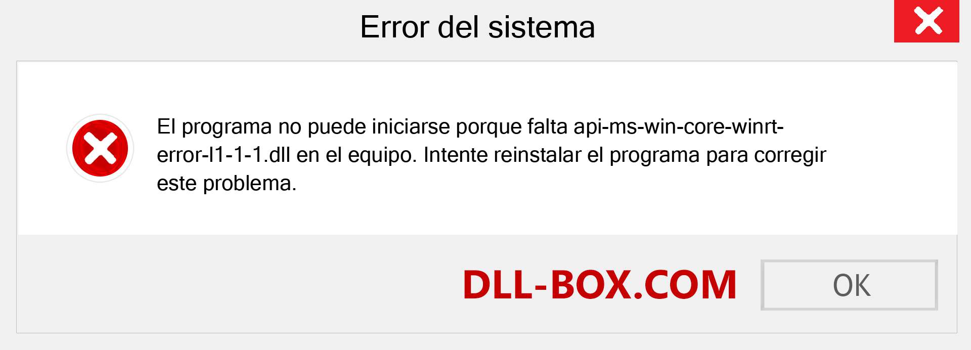 ¿Falta el archivo api-ms-win-core-winrt-error-l1-1-1.dll ?. Descargar para Windows 7, 8, 10 - Corregir api-ms-win-core-winrt-error-l1-1-1 dll Missing Error en Windows, fotos, imágenes